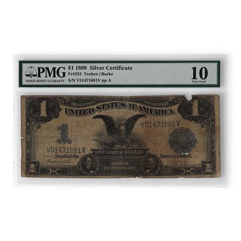 1899 U S 1 One Dollar Black Eagle Silver Certificate Teehee