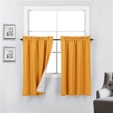 Room Darkening Drape Panels: 100% Blackout Short Curtains for Small ...