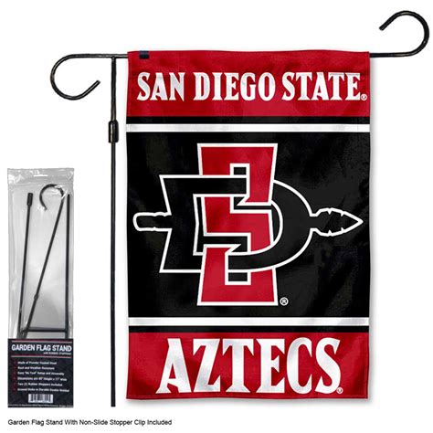 SDSU Aztecs Logo Garden Flag and Pole Stand - State Street Products