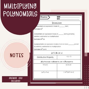 Multiplying Polynomial Guided Notes By Beyond The Math Tpt