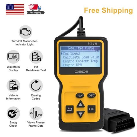 Automotive OBD2 Scanner, Vehicle Check Light Reset Tool, Diagnostic ...