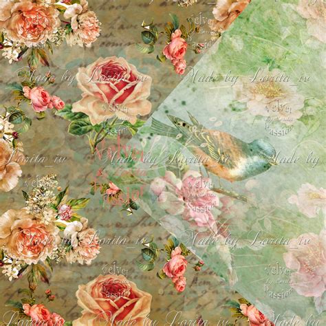 Vintage Digital Paper Pack Shabby Chic Vintage Roses Vintage Lace