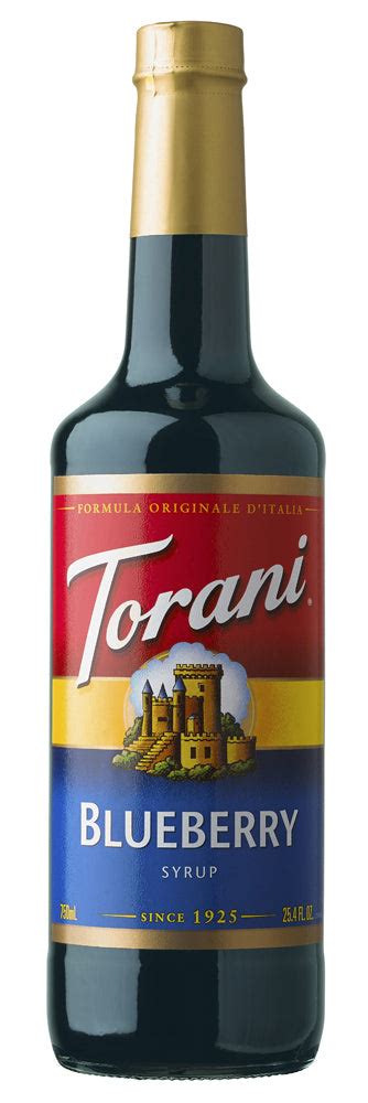 Torani Classic Flavored Syrups 750 Ml Glass Bottle Blueberry Serious Sips