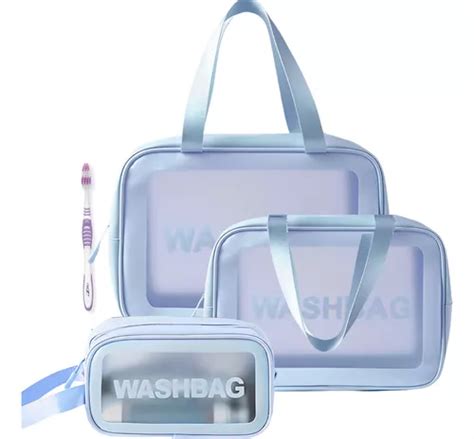 Kit Bolsa Nécessaire Washbag 3unidades Escova De Dentes MercadoLivre