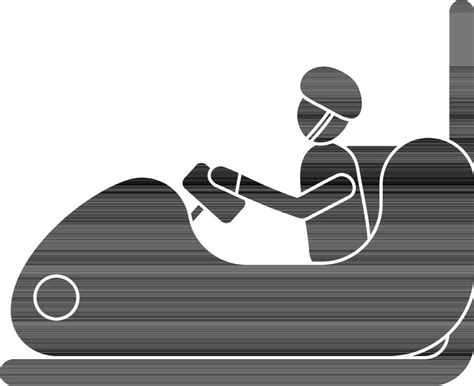 Boy Driving Bumper Car Icon In black and white Color. 24470195 Vector ...