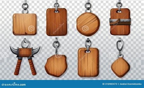 Brown Wooden Keychains Keyring Holders With Metal Rings Brown Wood