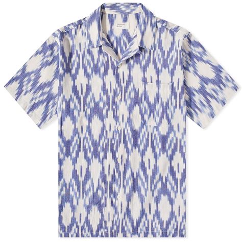 Universal Works Men S Summer Ikat Road Shirt In Ecru Universal Works