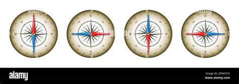 Marine Compass Nautical Wind Rose With Cardinal Directions Of North East South West And