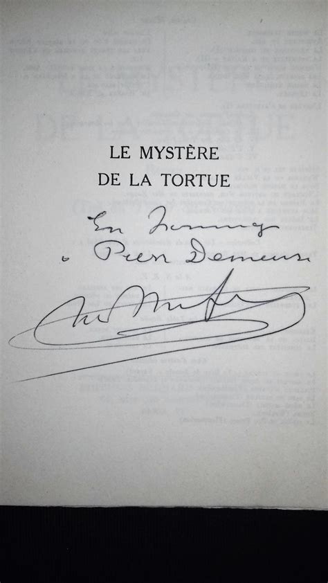 Le Myst Re De La Tortue Dedicace Par Monfreid Henry De Signed By