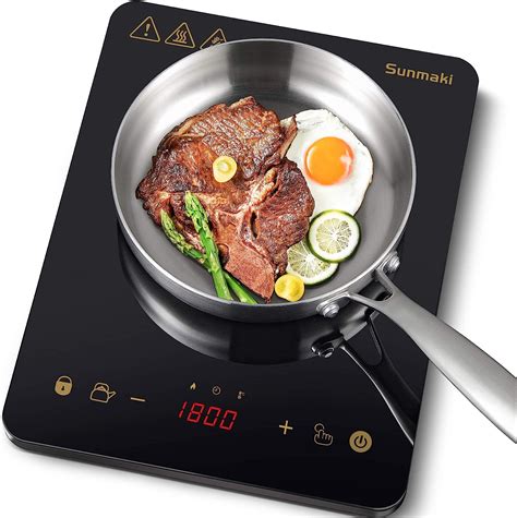 Induction Cooktop Induction Hot Plate With LED Display 1800W Countertop Burner Portable Black