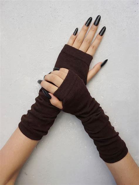 Solid Fingerless Gloves Fingerless Gloves Womens Gloves