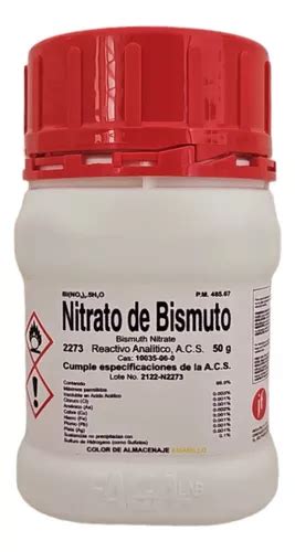 Nitrato De Bismuto R A 50g Fagalab Envío gratis