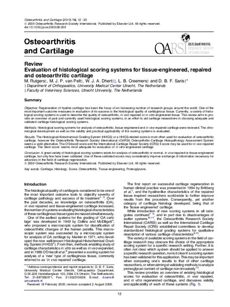 Pdf Evaluation Of Histological Scoring Systems For Tissue Engineered