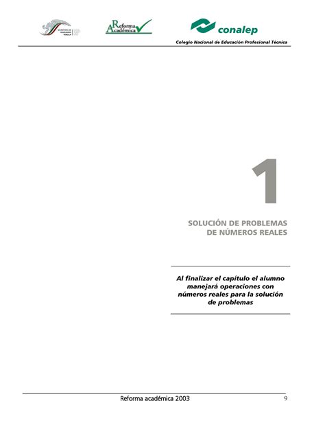 Solución de problemas de numeros reales SOLUCIN DE PROBLEMAS DE N