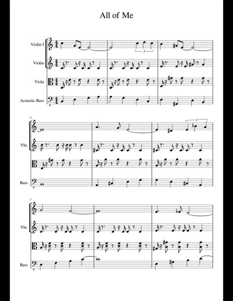 All Of Me Sheet Music For Violin Viola Bass Download Free In Pdf Or Midi