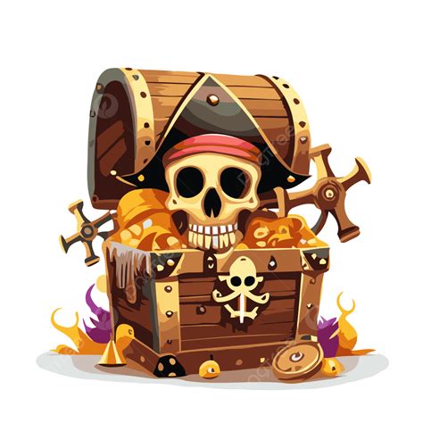 Cofre Del Tesoro Pirata Vector Png Pegatina Clipart Cofre Pirata