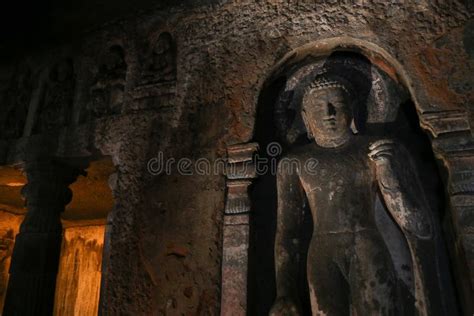 Ajanta Caves in India stock image. Image of famous, landmark - 111103153