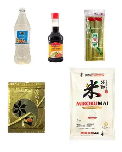 Kit Sushi Arroz Esteira Alga Nori Shoyu Tempero Tetsu