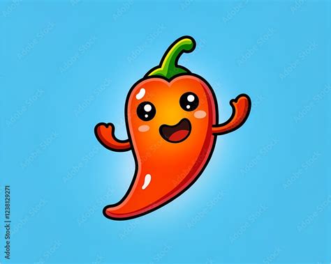 Red Hot Chili Pepper Cartoon Icon Logo Vector Flyer Poster Banner Design Red Hot Chili Pepper