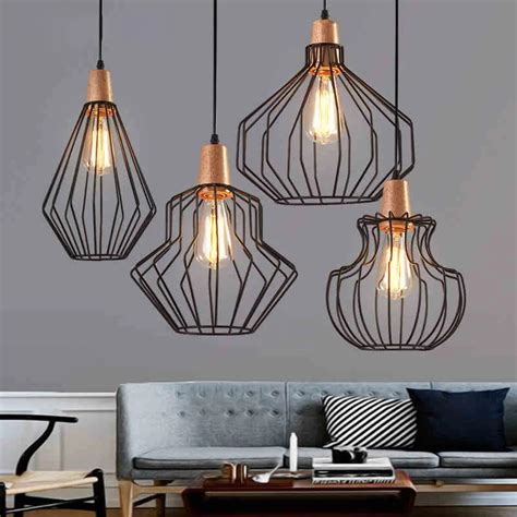 Aliexpress Buy Antique Brass Wire Cage Pendant Light Black