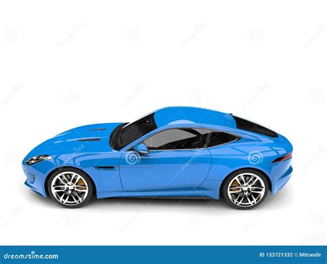 Baby Blue Modern Sports Concept Car Side View Stock Illustration