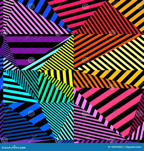 Black and Colorful Pattern, Abstract Geometric Contrast Background. Vector Stock Illustration ...