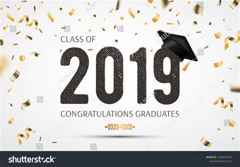 Graduation Class 2019 Congratulations Graduates Flying Stock Vector