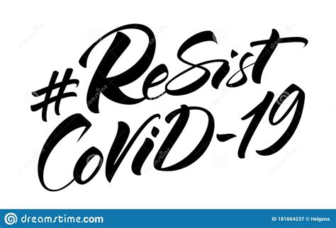 Resist COVID-19 Hashtag Lettering Stock Vector - Illustration of ...