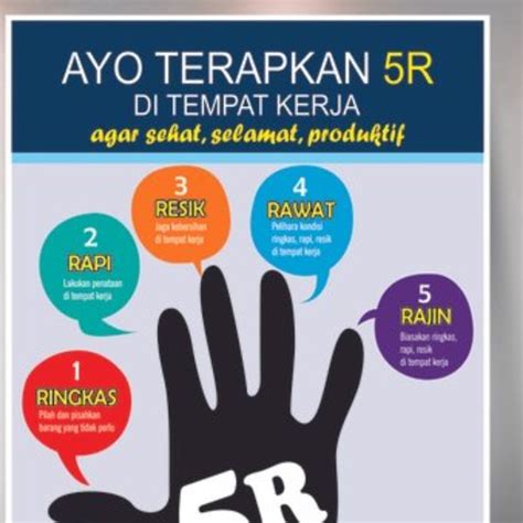 Jual Poster Kesehatan Ayo Terapkan 5R Di Tempat Kerja LAMINATING