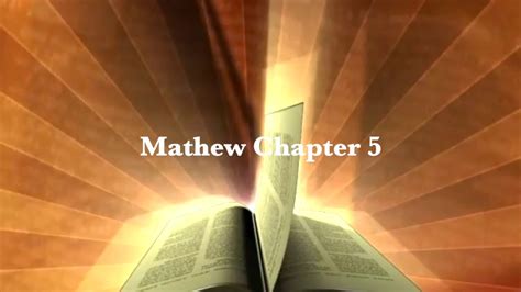 The Holy Bible Matthew Chapter 5 English Bible Audio Bible Youtube