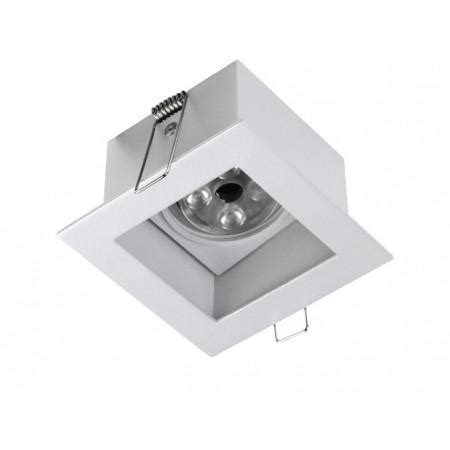 Spot carré orientable à encastrer au plafond janus coloris blanc gu10