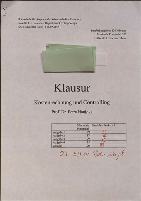 Ko C Njs Klausur S T Std Hochschule Fiir Angewandte