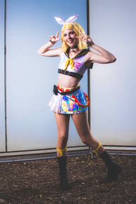 Women Vocal Rin Derivative Sexy Lingerie Set Costume Short Top And Mini Skirt With Headband