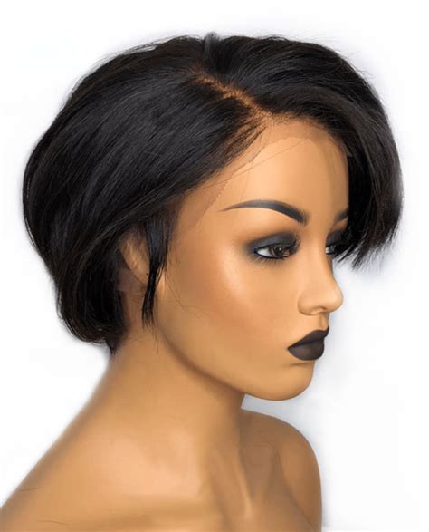 Malaysian Glueless Short Pixie Cut Human Hair Wig Full Lace Wig Inch