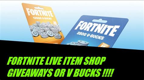 FORTNITE LIVE V BUCKS OR ITEM SHOP GIVEAWAY ENTER TO WIN YouTube