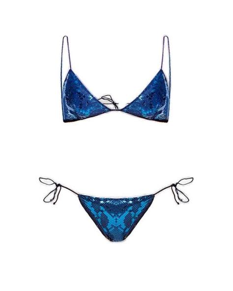 Os Ree Tied Bikini Set In Blue Lyst