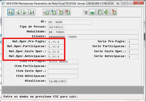 Sa De Planos Linha Datasul Finan As Hfp Nota Fiscal Natureza De