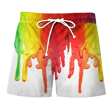 Wuwuqf Gym Shorts Men Plus Size Mens Summer Gradient Tie Dye Sports