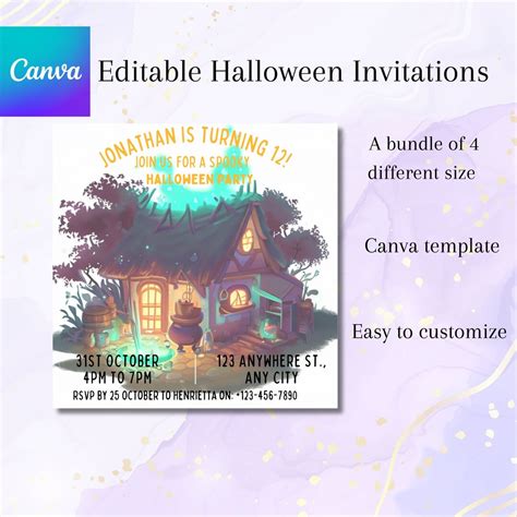 Halloween Editable Invitations Halloween Party Invite - Etsy