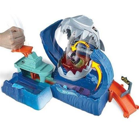 Hot Wheels City Pista Dello Squalo Robotico Cambia Colore Giocattolo Anni Mattel GJL