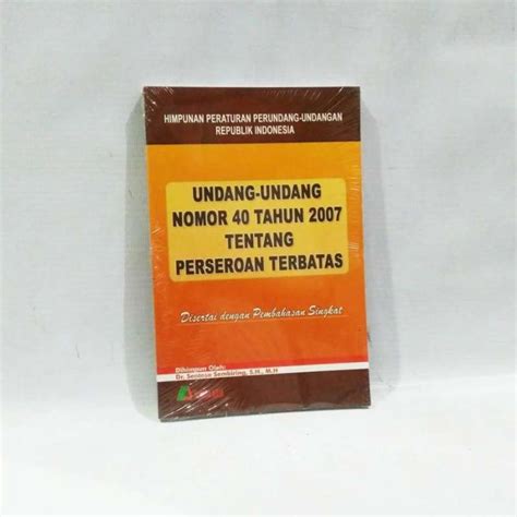 Jual Buku Undang Undang Perseroan Terbatas No Tahun Di Seller