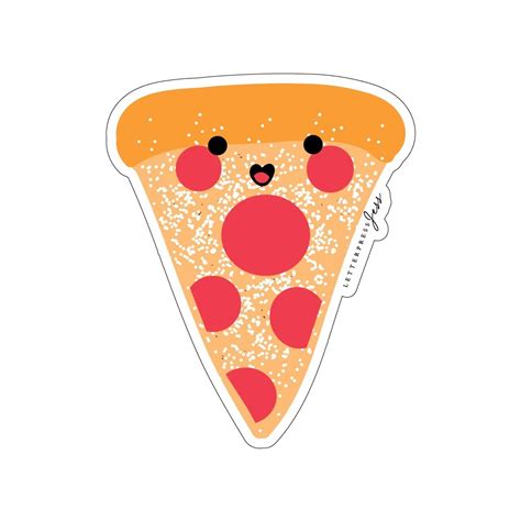 Pizza Cutie Kawaii Sticker | Letterpress Jess