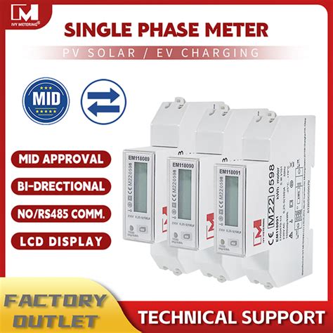 EM118089 90 91 1 Phase Din Rail Mounted RS485 Bidirectional Power Meter