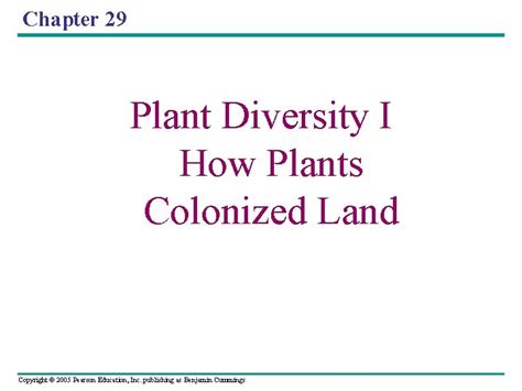 Chapter Plant Diversity I How Plants Colonized