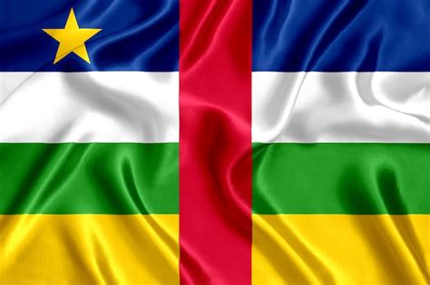 Premium Photo Flag Central African Republic Silk Close Up Background