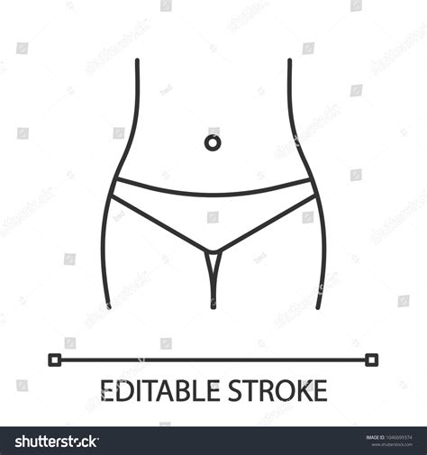 Slim Woman Waist Linear Icon Bikini Stock Vector Royalty Free Shutterstock