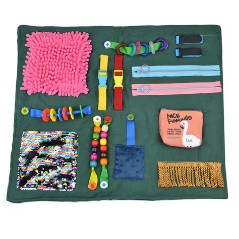 Fidget Blanket For Dementia Memory Loss Sensory Pad With Activities For