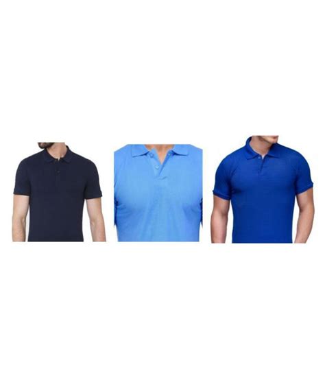 Fashion365 Cotton Blend Blue Plain Polo T Shirt Buy Fashion365 Cotton