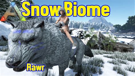 Ark Survival Evolved Snow Biome And Taming Dire Wolves And Megaloceros