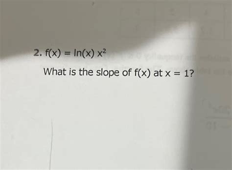 Solved F X Ln X X What Is The Slope Of F X At X Chegg